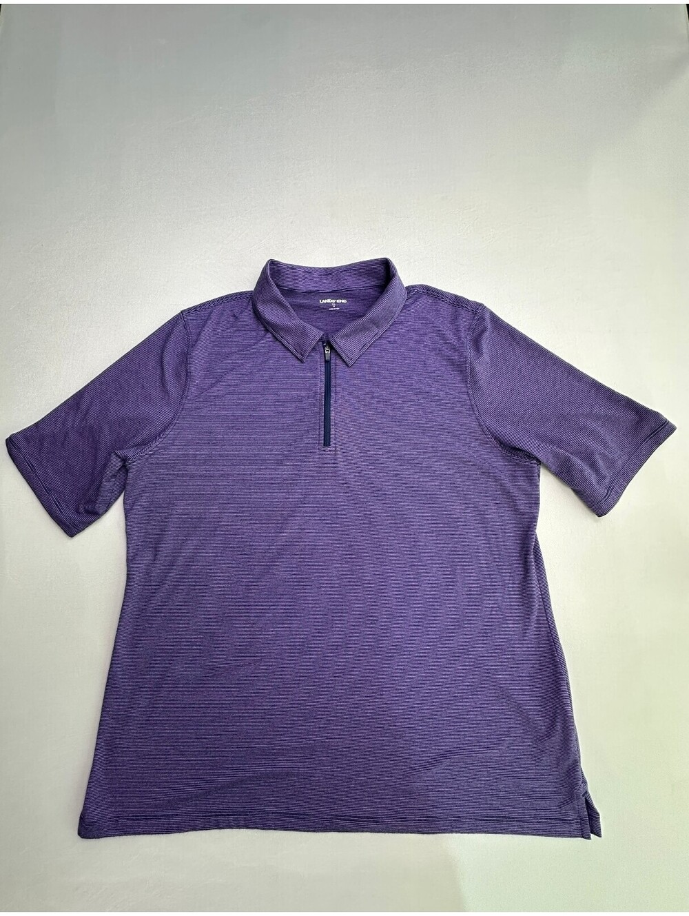 Lands' End XL Purple Quarter Zip Polo Shirt